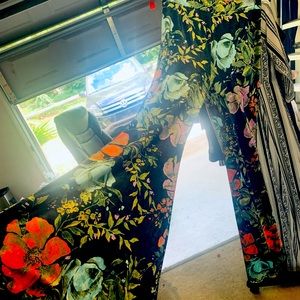 Flower Velvet High Waisted Bellbottoms